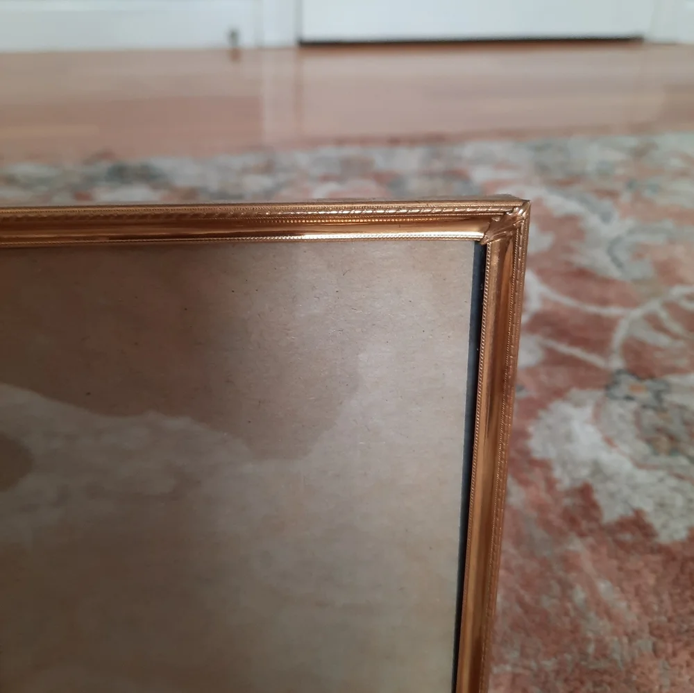 Vintage gold tone small metal picture frame